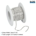 thumbnail image 2 of Uxcell 1 Roll Crystal Rhinestone Chain Sew on Metal Close Claw Chain Trim for DIY White 3mm, 2 of 7