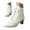 White, variant on Women Ankle Boots Round Toe Vintage Victorian Kitten Heel Lace up 70s Witch Side Zipper Boots