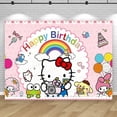 thumbnail image 1 of Hello Kitty Backdrop Party Decoration Girl Kids Birthday Background Photography Cute Cats Photo Studio Props Banner Supplies, 1 of 5