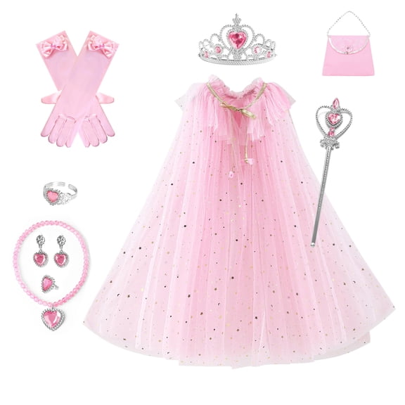 【Sxzmall】11Pcs Princess Cape Set, Princess Dress up Clothes for Little Girl, Princess Dresses for Girl 3-8 Years Birthday Gift
