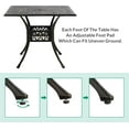 thumbnail image 7 of VIVIJASON 35.4" Outdoor Patio Dining Square Table Bronze Cast Aluminum Rustic Large Patio Table with Umbrella Hole, 7 of 7