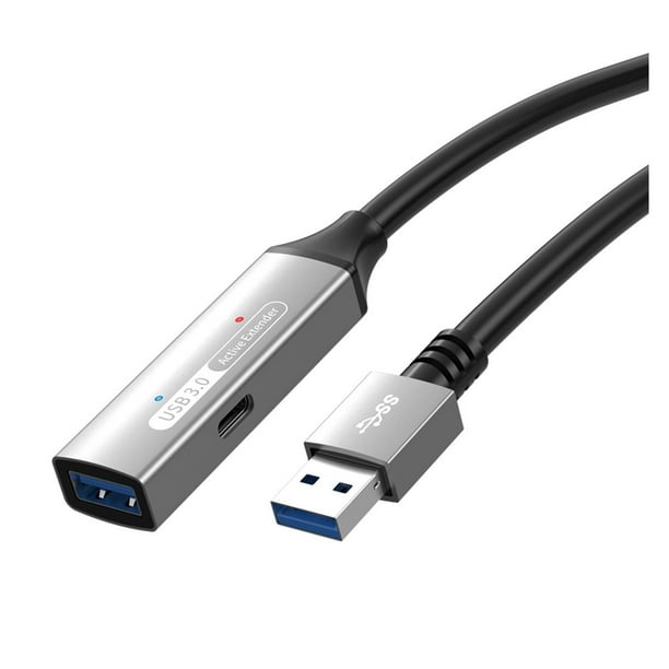 Cable de Extensión Activo USB 3.0 de 30 M con Amplificador. Cable Extensor USB 3.0 Activo, Cable USB 3.0 Macho A Hembra.