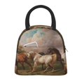 thumbnail image 1 of Fotbe Three Horses Oil Painting Bolsa de Almuerzo con Estampado, Lonchera Aislada, Contenedor de Comida Reutilizable Tipo Cooler a Prueba de Fugas, 1 of 6