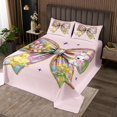 thumbnail image 2 of Erosebridal Pink Bowknot Coverlet Set King,Checkered Grid Bedding Set,Dreamy Princess Decor,Breathable,3pcs, 2 of 5