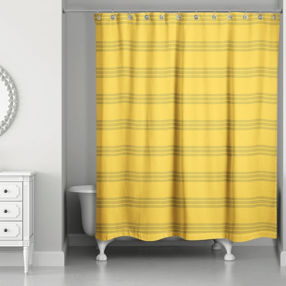 Creative Products Yellow Stripes 71x74 Shower Curtain