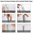 thumbnail image 3 of Curtain Pleater Tape with Curtain Pleater Hooks Decor Practical Tool Supplies for School Office Window Curtain Repairi, 3 of 9