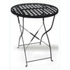 DC America Round Wrought Iron Folding Table with Mesh Top