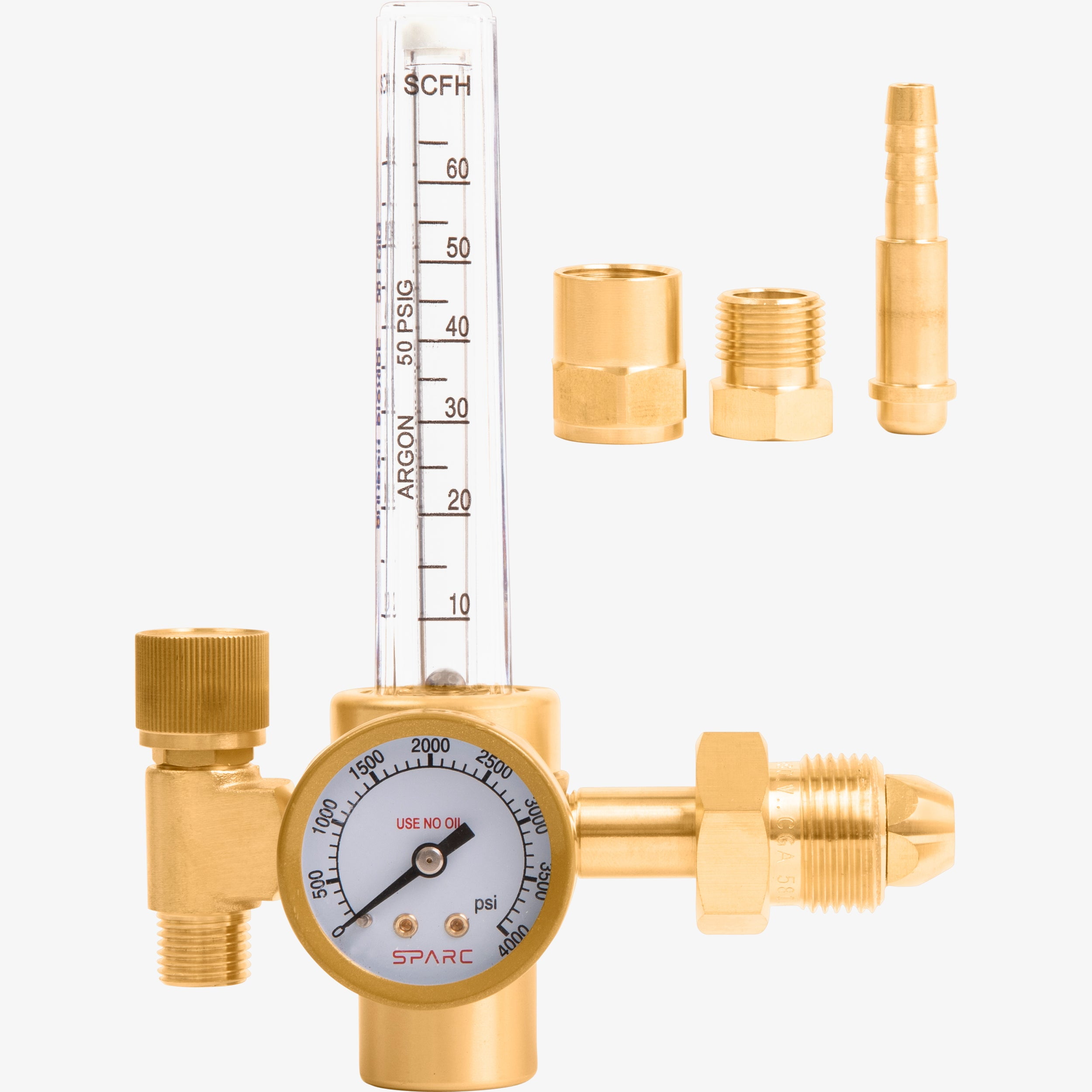 SPARC Argon CO2 Flow Meter MIG TIG + Regulator Welding 0 to 60 CFH CGA580 Inlet Flowmeter SPARC Argon CO2 Flow Meter MIG TIG + Regulator Welding 0 to 60 CFH CGA580 Inlet Flowmeter