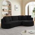 thumbnail image 5 of FFH 121" Modular Sectional Sofa, Oversized L-Shape Cloud Couch, Corduroy Curved Sofa for Living Room, Black, Right Facing Chaise, 5 of 11