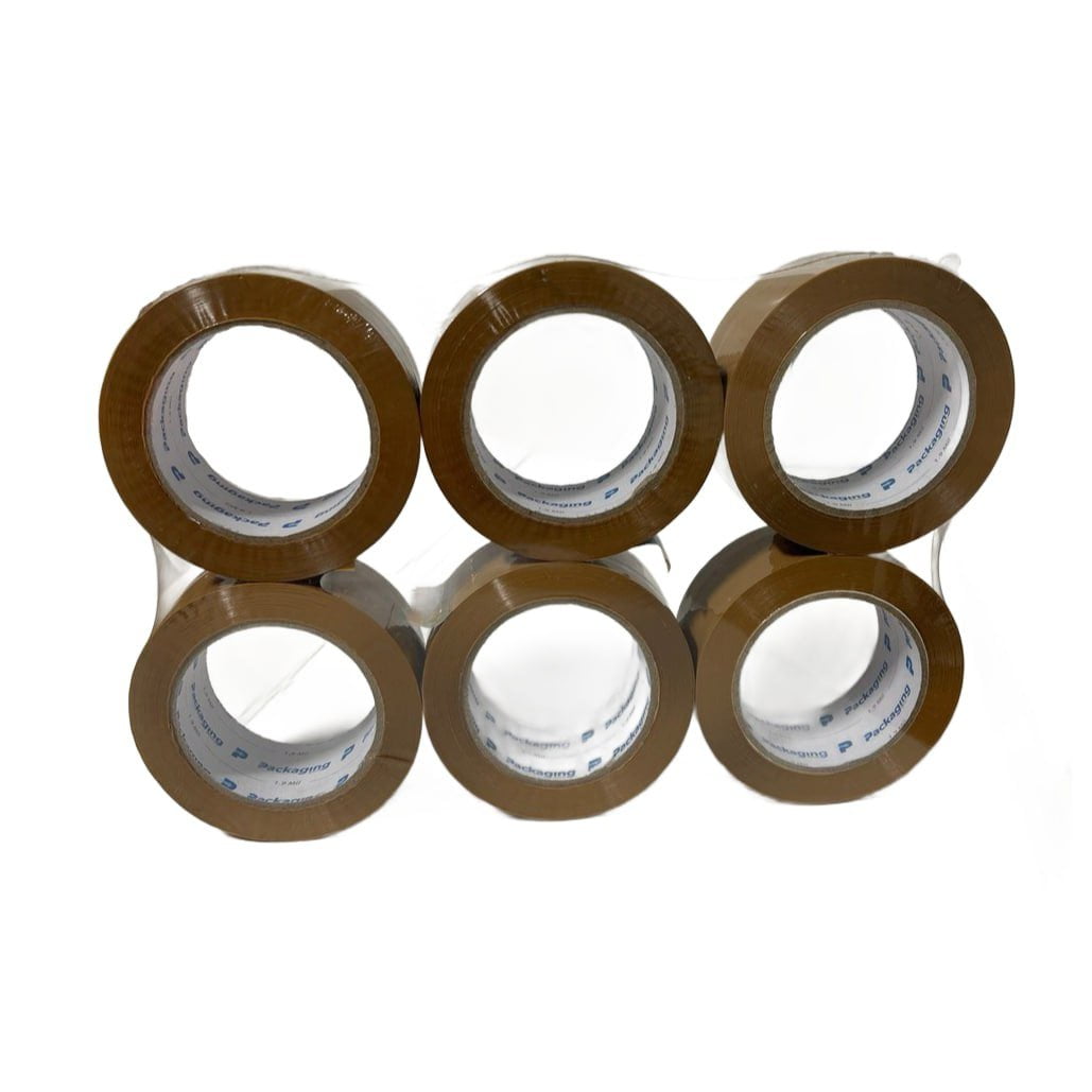 supplyhut 6 Rolls Brown Shipping Packaging Box Packing Sealing Tape 2.0 mil 2" x 110 Yard 330FT