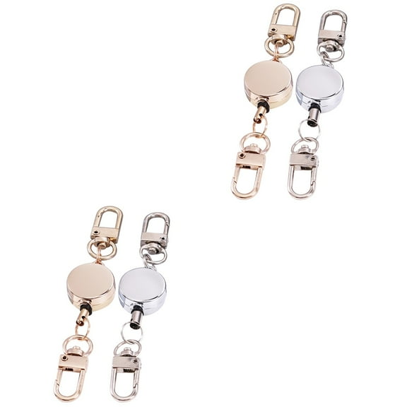 FRCOLOR 4 Pcs  Retractable Reel Badge Holder Stretchable Key Ring Badge Holder Keychain Outdoor Keychain