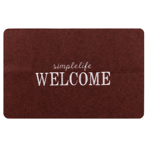 REGALWOVEN Tapete de puerta antideslizante para interiores y exteriores, bienvenido, rojo 24" x 36"