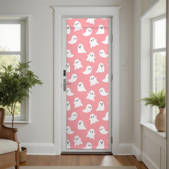 Halloween Vintage Horror Door Curtain - Black Cat Witch Skull Pattern, Complete Privacy and Darkness, Sturdy and Well-Crafted