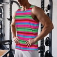 thumbnail image 5 of Daiia Colorful Mexican Stripes Printed Men's Quick Dry Fit Muscle Tank Top Slim-Fit Tank Workout Tank Top Lightweight Sports Tank Top-Large, 5 of 7