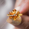 thumbnail image 3 of Citrine Ring Silver Gold Engagement Wedding Gift Citrine Floral Ring Birthstone Ring Wedding Gift, 3 of 3