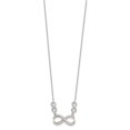 thumbnail image 2 of Diamond2Deal 925 Sterling Silver Rhodié Poli CZ Infinity Symbole Necklace for Women 18", 2 of 5
