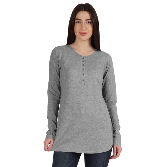 Inkmeso T-Shirt en Jersey à Boutons Haut à Manches Longues pour Femmes