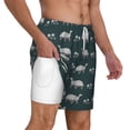 thumbnail image 3 of Picia Turtle Chrysanthemum pattern Mens Swim Trunks with Compression Liner Stretch Beach Shorts Quick Dry with Zipper Pockets No-Chafing Board Shorts-XX-Large, 3 of 9