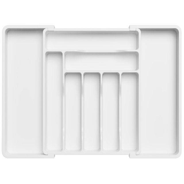 Organizador de cajones para cubiertos Lifewit, ampliable, blanco, grande