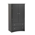 thumbnail image 4 of Prepac Sonoma 2 Door Black Armoire, 4 of 5
