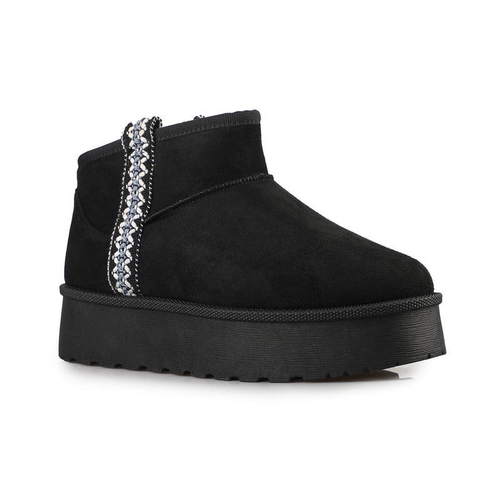 Top Moda Women s Winter Warm Faux Fur Lined Platform Winter Ankle High Boots