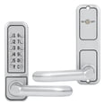 thumbnail image 4 of Cerradura sin llave con teclado mecánico con contraseña resistente al agua de aleación de Zinc para puertas de madera interiores de oficina, color plateado, 4 of 5