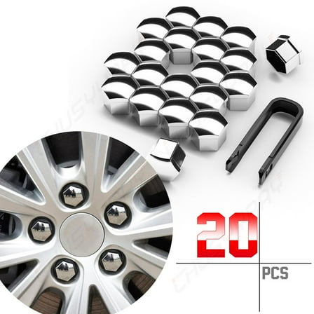 20Pcs 21mm Car Wheel Lug Nut Cover Bolt Protector Hub Screw Cap Trims Universal