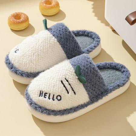 

Aayomet Womens Slippers Women s Memory Foam Slippers Comfort Wool-Like Plush Lined House Shoes for Indoor & Outdoor Blue 8.5