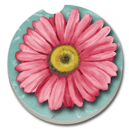 - CounterArt Absorbent Stone Blooming Daisy Car Coaster (Set of 2)