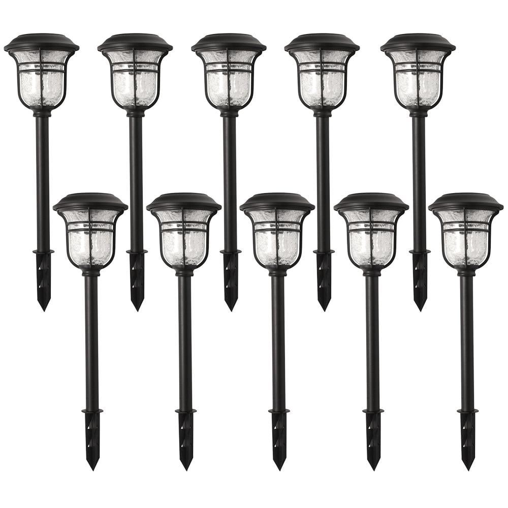 Solar Charcoal Brown Integrated LED Landscape Path Light Set 10-Pack Stainless 
