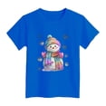 thumbnail image 3 of eczipvz Girls Christmas Colorful Snowman Short Sleeve T-Shirt Blue, Size 5-6 Years, 3 of 3