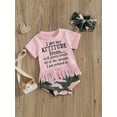 thumbnail image 3 of Niusricy Toddler Baby Girl Summer Clothes Set 0 3M 6M 12M 18M 24M Infant Short Sleeve T-Shirt Letter Print Tassel Tops with Camouflage Shorts and Bow Headband Newborn Kids Fashion Cool Casual Outfits, 3 of 8
