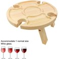 thumbnail image 2 of Wooden Outdoor Folding Picnic Table, Portable Outdoor Food Table, Glass Rack Compartmental Dish for Cheese Fruit, 2 of 7