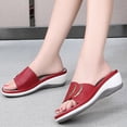 thumbnail image 2 of Womens Sandals Dressy Women Shoes Thick Sole Wedge Flip Flops Fashionable Bohemian Beach Sandals Red 38, 2 of 7