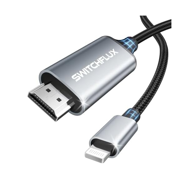 wonima22 Lightning to HDMI Cable for iPhone to TV, 1080P@60Hz Plug & Play HD Digital AV Adapter,Compatible with iPhone 14/13/12/11, iPad/Pro for Screen Mirroring Streaming Videos/Games/Movies - 10FT
