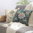 thumbnail image 4 of Ethnic Pillow Covers, Blue Bohemian Ethnic Pattern Outdoor Decorative 16x16inch Throw Pillows Suitable Indoor, Carpet Pattern Decor Cushion Cover Home Linen Pillowcase for Couch, 4 of 6
