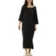 thumbnail image 1 of Camisones de noche para mujeres INSPIRE CHIC, vestidos de dormir de manga 3/4, color negro, 1 of 6