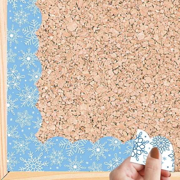 Big Dot of Happiness Winter Snowflakes - Scalloped Classroom Decor - Bulletin Board Borders - 51 Feet