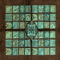 thumbnail image 1 of Ahgly Company Machine Washable Indoor Square Abstract Turquoise Blue Modern Area Rugs, 8' Square, 1 of 4
