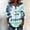 MR3, variant on Women's Casual 3/4 Sleeve T-Shirts Trendy Button Tie Dye V Neck 3/4 Sleeve Basic Summer Tops Multicolor L