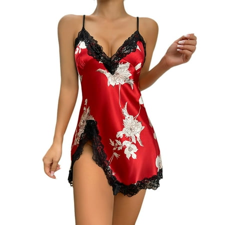 CZSCPDAW Lingerie For Women Sexy Lace Plus Size Underwear Pajamas Women Sexy Lingerie Teddy Bodysuit Women s Sexy Silk Nightgown Thin Homewear Pajamas Simple Loose Cardigan Lace Up Bathrobes