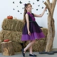 thumbnail image 6 of SERTG Girls Dress Sleeveless Round Neck Exquisite Three-dimensional Flower Trailing Mesh Petal Cake Dress Halloween Role-playing Dress Princess Dress for Kids 4-10 Years(Purple,4 Years), 6 of 9