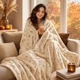 thumbnail image 5 of Halloween White Ghost Faux Fur Throw, Halloween Decorative Blanket, Cozy Warm Blanket for Couch Sofa Bed, Soft Flannel Seasonal Decorative Home Accent, 60"x70" inches, 1Pack, 5 of 8