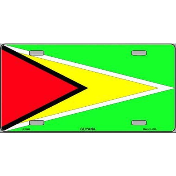 Guyana Flag All Metal Novelty License Plate Auto Tag