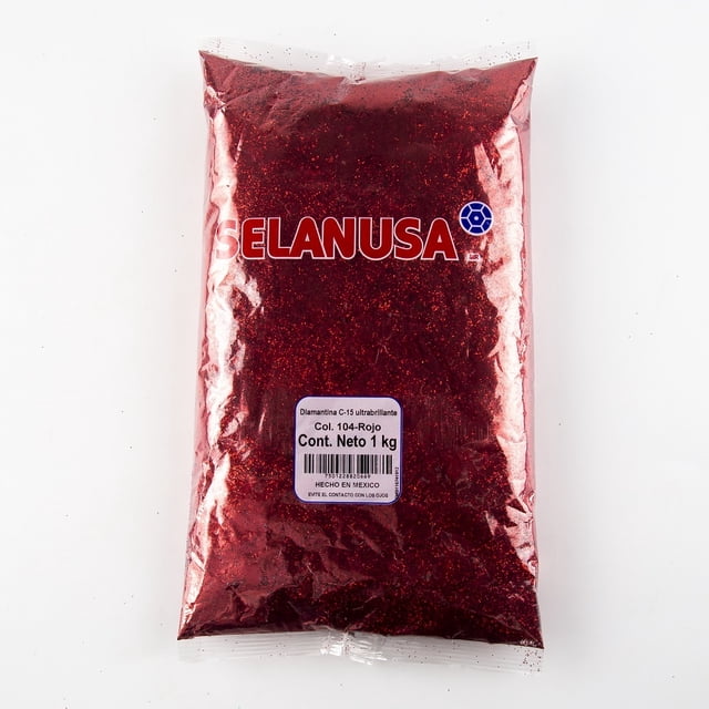 Diamantina Ultra Brillante Selanusa Bolsa 1Kg Color Rojo