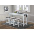 thumbnail image 5 of Lexicon Connected 4 Piece Wood Counter Height Dining Set in White, 5 of 5