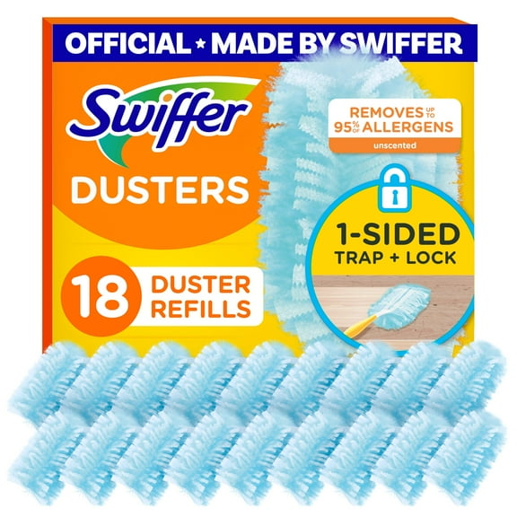 Swiffer Feather Dusters Multi-Surface Duster Refills, Bamboo, White, 18 count