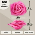 thumbnail image 4 of Flores artificiales Juvale, claveles rosa intenso, paquete de 100, 4 of 9