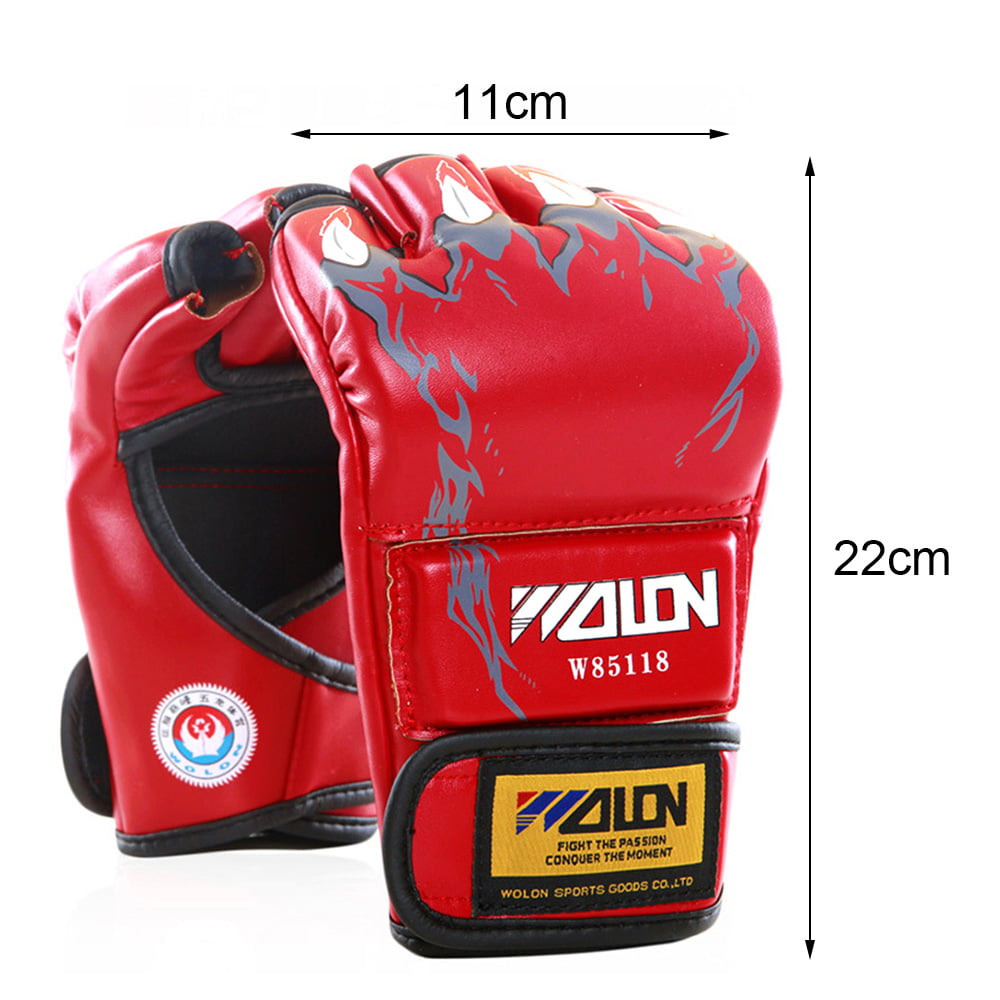 Half-finger Boxing Gloves MMA Fighting Sparring Combat Sandbag Training Mitt 