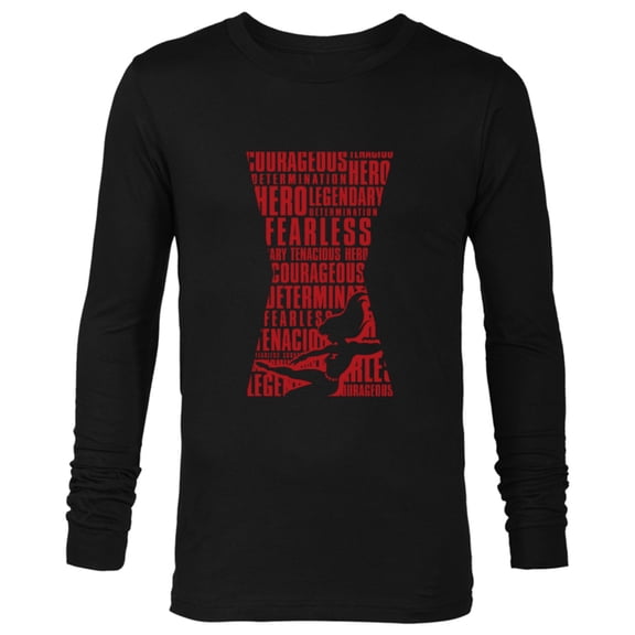 Marvel Black Widow Hourglass Empowering Words - Long Sleeve T-Shirt for Men - Customized-Black